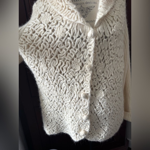 XL Coldwater Creek Wool Rabbit Blend Jacket Cardigan Sweater - Picture 10 of 16